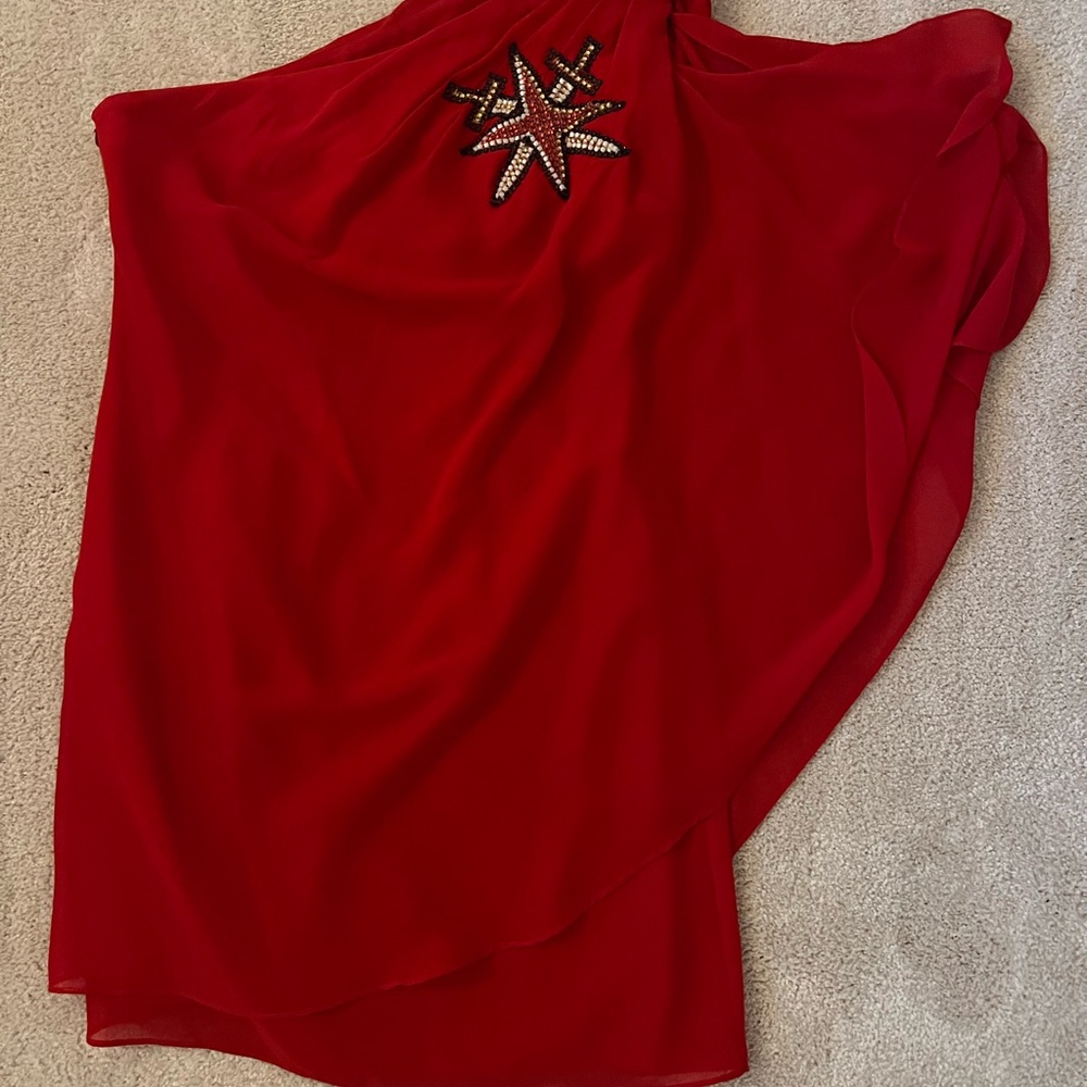 Vegas Golden Knights Red Asymmetrical Dress